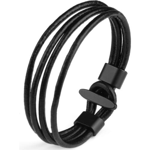 Hot Fashion Tail Anchor Bracelet Men Women Rope Chain Double Layer Genuine Leather Bracelet For Men Women Party Jewelry