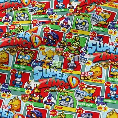 Cartoon Zings Design Cotton Fabric for Kids Clothes Home Textiles Cloth Slipcover Needlework DIY Sewing Material