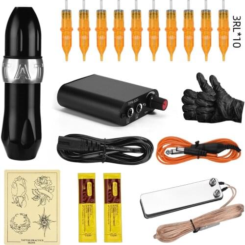 Tattoo Machine Kit Tattoo Rotary Pen Power Supply Professional Practice Set Permanent Makeup Machine For Tattoo Beginners Artist