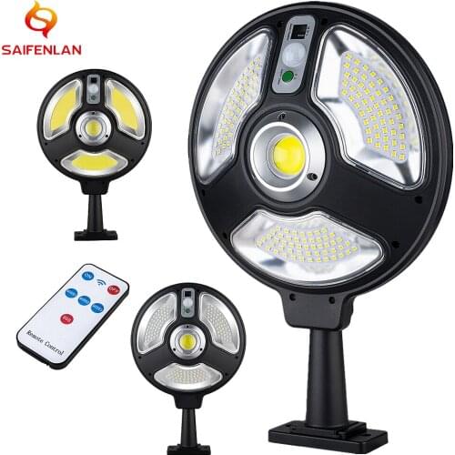 Solar Wall Lantern Outdoor Wall Sconce Solar Outdoor Led Light Fixture COB Garden Waterproof Remote Control Lights