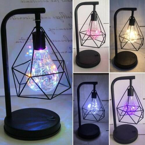 Desk Lamp Diamond Shape Night Light Home Decoration Table Lamp Wrought iron led Table For Kids Reading Study Desk Light Desk