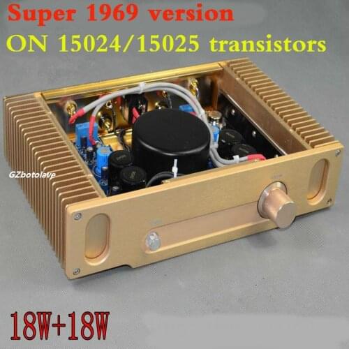 New supper version Hood 1969 ON 15024/15025 Gold seal transistors amplifier 18W+18W