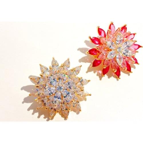 2021New Rotatable Snowflake Brooches for Women Exquisite Zircon Suit Collar Lapel Pin Brooch Fashion Accessories Jewelry broche