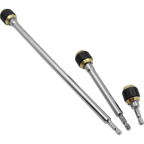 OOTDTY 60/150/300mm Hexagonal Shank Quick Coupling 1/4 Inner Hex Self-locking Connecting Rod Drill Bit Holder Chuck Adapter