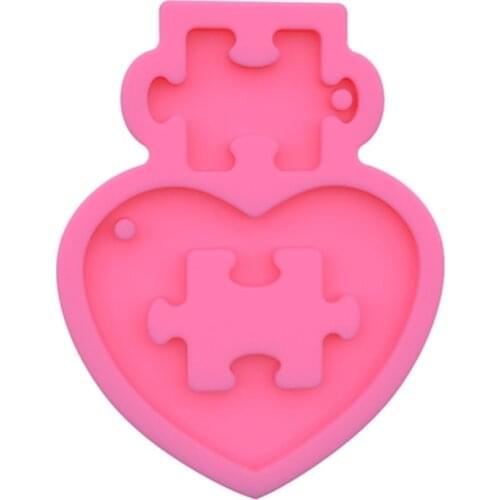 DIY Crafts Pendant Silicone Mould Jewelry Necklace Making Tool Super Glossy Love Heart Keychain Crystal Epoxy Resin Mold