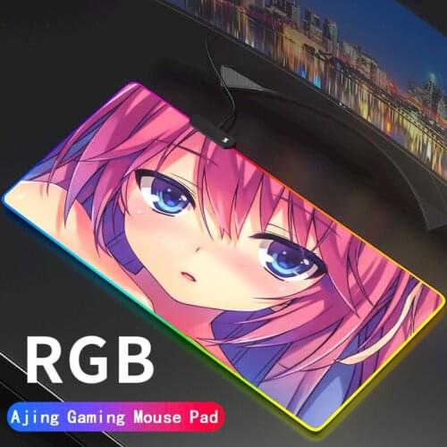 Custom DIY Pattern Big Breast Anime Sexy Girls Large RGB Gaming Mouse Pad Anti-Slip Rubber Keyboard LED MousePad For PC Desk