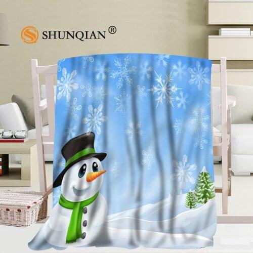 Custom big size Christmas Snowman Blankets for beds Falafel warm winter sleeping sofa blanket 56x80inch 50X60inch 40X50inch