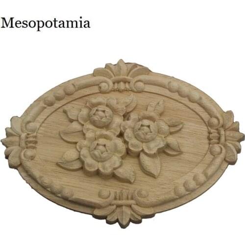 DIY Scrap Corner Protectors Arts Crafts Household Angle Flower Adornment Exquisite Precision Carving Wood Elliptical Roses Bead