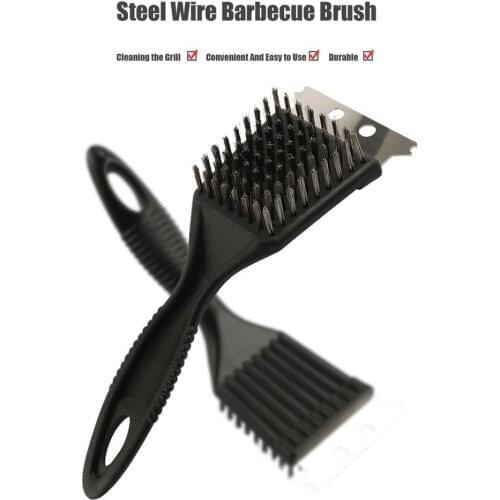 Barbecue Brushes Handle BBQ Non-stick Brush Wire Steel Bristles Cleaning Cooking Grill Outdoor Home BBQ Accessories Tools