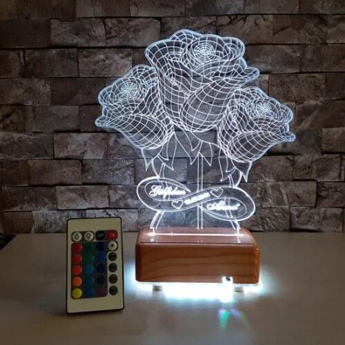 Modern New 3D Led lamp 3 Size Led lamp-Personalized Name Date writable lamp Desk lamp