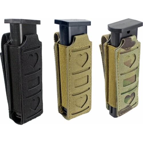 Military 9MM Tactical Molle Single Pistol Magazine Pouch Waist Belt Bag Holster Airsoft Mag Pouches EDC Flashlight Tool Holder