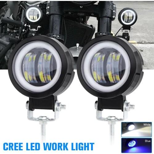 Universal 2Pcs LED Auxiliary Light for Motorcycle 24W 6000K Work Spot Driving Fog Lamp Bulbs SUV ATV Fog Headlight Auto Car Lamp