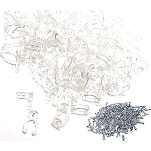 LED Rope Light Clips Holder 50 Pack 1/2 inches Clear PVC Mounting Rope Light Mounting Clips LED Strip Accessories