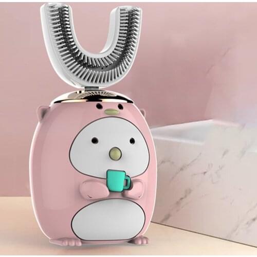 Smart Toothbrush 360 Degrees U Shaped Electric Toothbrush Kids Silicon Automatic Ultrasonic Teeth Tooth Brush Cartoon Pattern