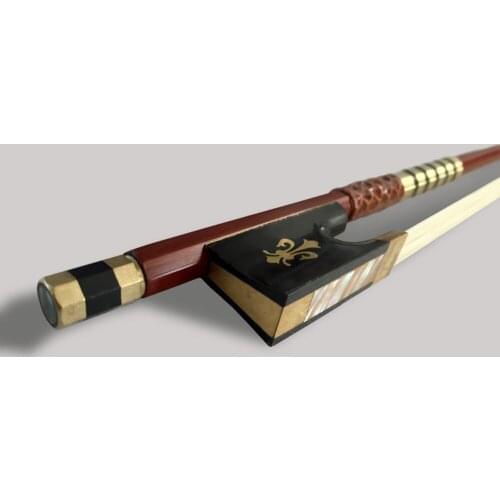 High Grade Violin Bow 4/4 Brazil wood Ebony Frog Colored Shell Snake Skin Violino Bow Fiddle Straight Pretty Inlay well Balanced