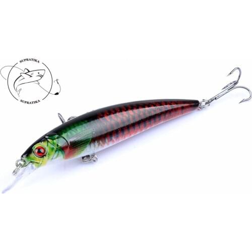 1Pcs Color Painting Minnow Fishing Lures 11cm/13.4g Topwater Wobblers Sea Fishing Artificial Hard Isca Baits