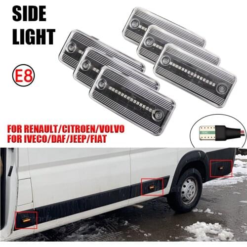 2/6Pcs Dynamic LED Side Light StreamerTurn Signal Lamp Facelift For Iveco Fiat Ducato Citroen Relay Peugeot Boxer Renault VOLVO