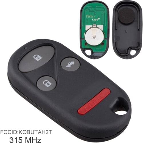 315MHz 3 Buttons Keyless Uncut Flip Remote Key Fob KOBUTAH2T Fit for Honda Accord 1998 1999 2000 2001 2002