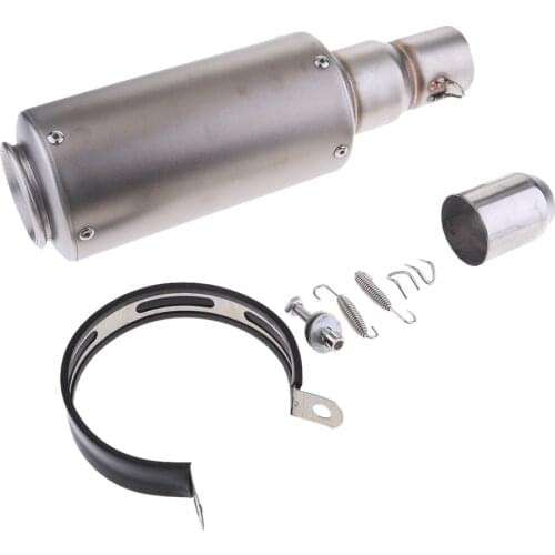36-51mm Stainless Steel Motorcycle Modified Exhaust Muffler Pipe Slip-On for Honda Silver
