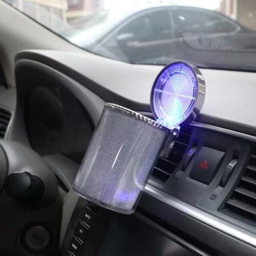 Car Ashtray With LED Light Cigarette Cigar Ashtray Container Ashtray Bottle Smoke Cup Holder Storage Cup Car Supplies