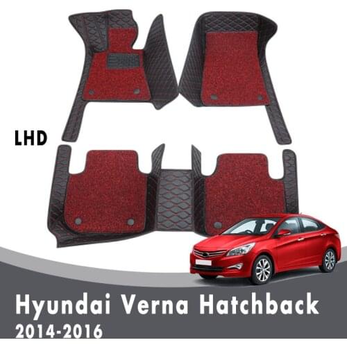 Car Floor Mats For Hyundai Verna Hatchback 2016 2015 2014 Custom Luxury Carpets Auto Double Layer Wire Loop Styling Covers Rugs