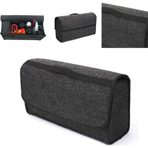 Car Storage Box Bag Fireproof Stowing Tidying Package Woolen Felt Blanket Soft Comfortable Black Car Trunk Organizer