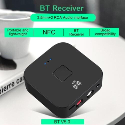 KKMOON WB11 BT-5.0 Receiver Wireless Audio Receiver Adapter APT-X NFC CVC6.0 with Microphone AUX Out Car Stereo Audio System