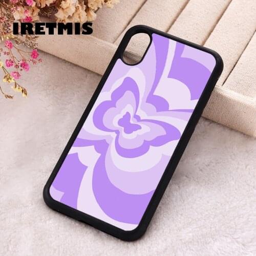 Iretmis 5 5S SE 2020 Phone Cover Case for iPhone 6 6S 7 8 Plus X Xs XR 11 12 Mini Pro Max butterfly heart love infinity purple