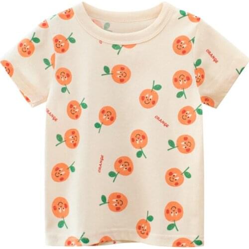 Childrens new 2021 summer short-sleeved t-shirt girls half-sleeved top