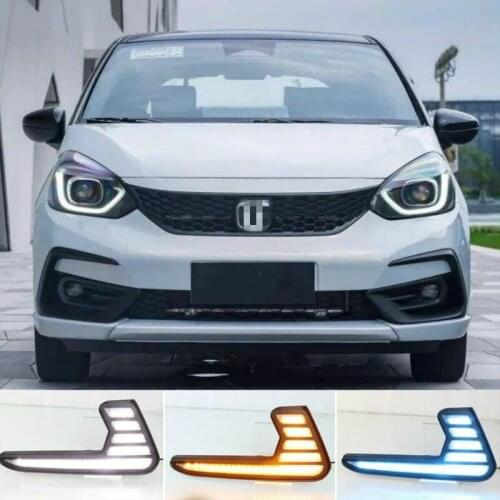 For Honda Jazz fit 2020 2021 LED DRL fog lamp with turn signal function car styling LED Daytime Running Lights
