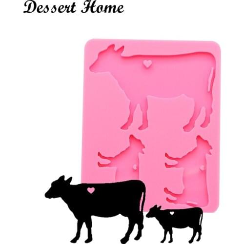 DY0104 epoxy resin molds Cow family mold for keychain pendant Jewelry Makeing silicon molds for resin diy