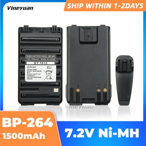BP-264 7.2V 1500mAh NI-MH Battery for Icom T70 V80 F3001 F4001 F3101 F4101 F3210 F4210 F4210D F3210D F3101D F4101D Radio