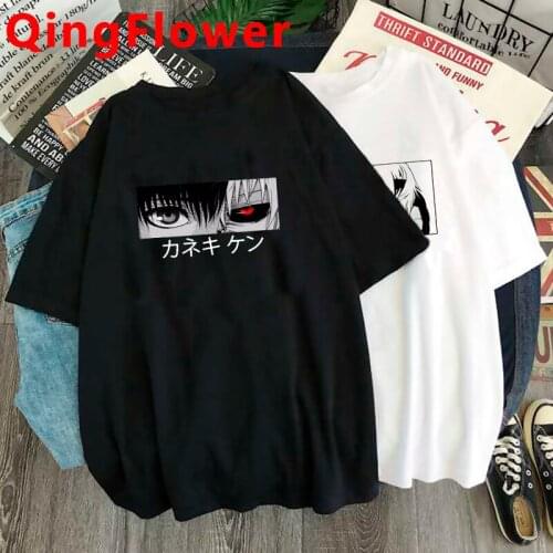 Japanese Anime Tokyo Ghoul Graphic T Shirt Men Cool Manga Kaneki Ken T-shirt Summer Casual 90s Tshirt Hip Hop Top Tees Male