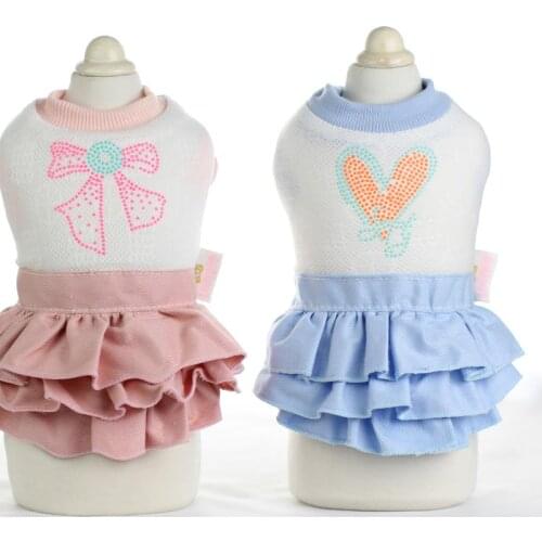 Cotton Princess Rhinestone Bowknot Dog Dresses Coats Winter Warm Clothing For Dogs Pet Puppy Dog Cat Clothes Teddy Yorkie