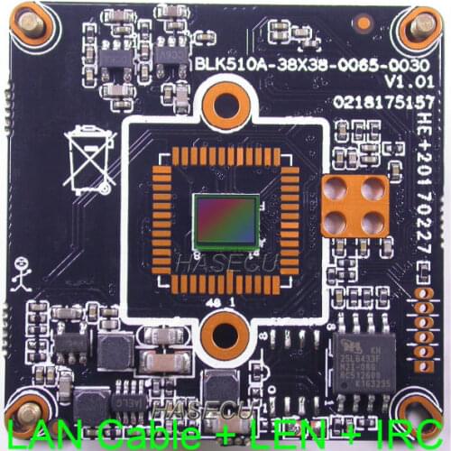 IPC (960P) 1/3" CMOS SOI H65 image sensor + IPC510A CCTV IP camera module PCB board with LAN cable + 2MP LEN + IRC filter