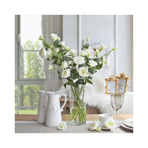 3 Heads Artificial Flowers Bellflower Bouquet Silk Flowers Bridal Bouquet Fall Vivid Fake Flowers for Wedding Home Party Decor