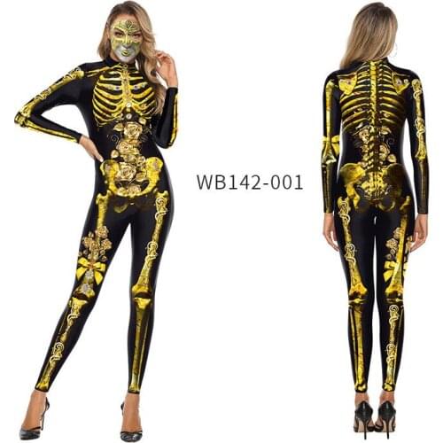 Horror Skull Costume Halloween Clothes Monster Clown Scary Skeleton Costume Halloween Costumes for Women Demon Devil Costumes