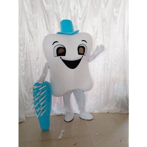 Tooth Mascot Costume Doctor of Teeth Party Dental Care Character Mascot Dress&Amusement Park Outfit Health Education