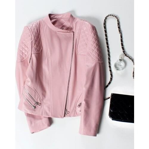 Leather Jacket Women Sheepskin Genuine Leather Jacket Short Slim Korean Real Leather Jacket Plus Size Chaqueta Mujer YY631