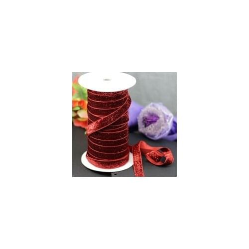 Red Glitter Velvet Metallic Ribbon+DIY Jewelry Bowknot Wedding Party Sewing/Webbing Decoration Gift Packing Ribbon Mix Cord