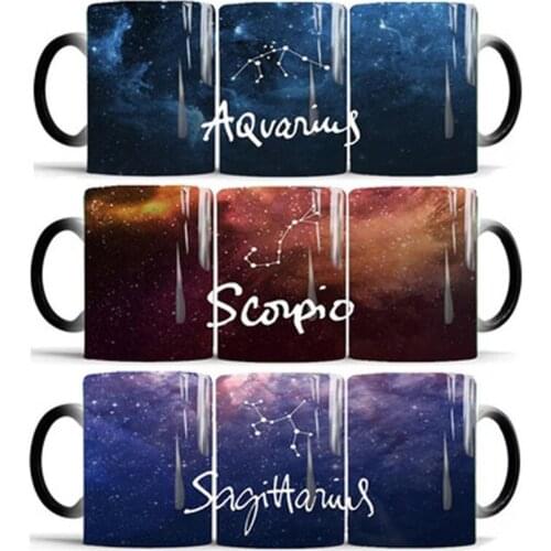 Mug Creative Twelve Constellation Ceramic Mug Star Color Changing Mug Ceramic Thermal Coffee Mug Ceramic Coffee Mug B20053