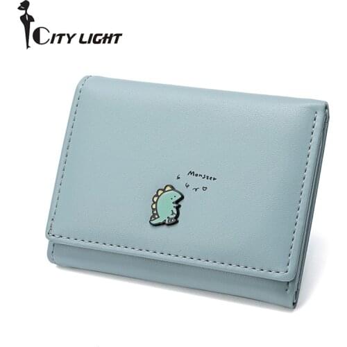New Cute Cartoon Pattern Short Wallet Student Three-fold Wallets Female Multi-card Small Wallet Lady Card Holder Coin Purse