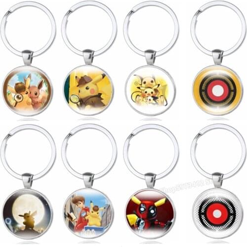 Pokemon Pikachu KeyChain Pocket Monsters Pikachu Time Stone Doll Garage Kit Key Ring Small Pendant Kid Girl Christmas Gift Cute