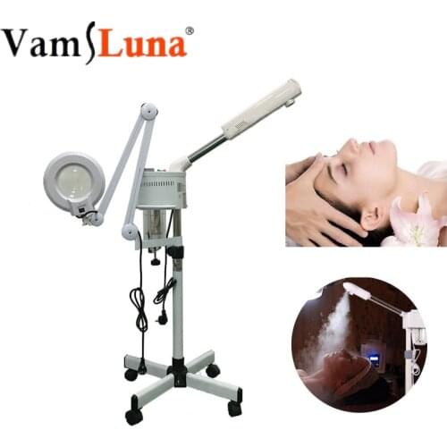 Facial Steamer with Hot Ozone 5X Magnifying Lamp 2 in 1 Professional Beauty Mag Light and Magnifier Spa Salon Skin Care Treatmen