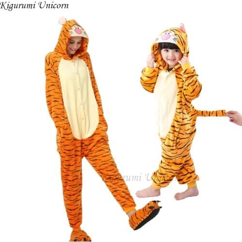 Boys Girls Pajamas Sets Kigurumi Unicorn Pajamas For Women Men Onesie Adults Animal Tiger Stitch Sleepwear Cosplay Pyjamas Kids