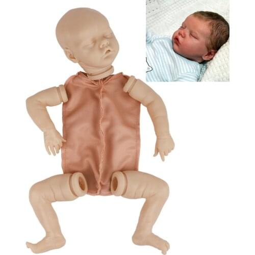 17 Inches Lifelike Reborn Baby Levi Doll Newborn Sleeping Baby Twin B Vinyl Unpainted Kit Doll Parts DIY Blank Doll Kit For Baby