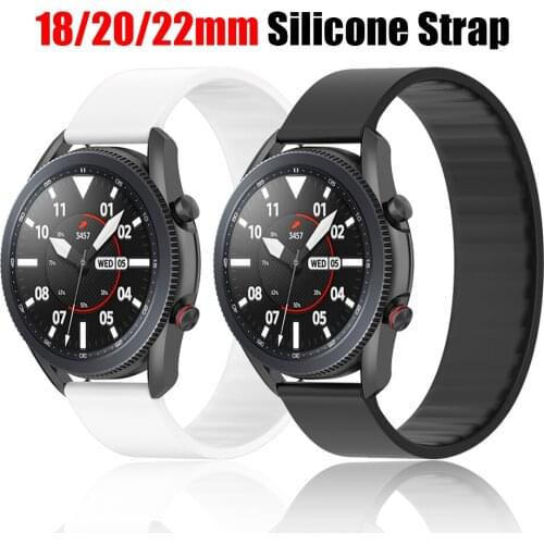 18/20/22mm Silicone Loop Band For Samsung Galaxy Watch 42mm 46mm Active 2 Gear S2 S3 Strap for Huawei GT GT2 Pro Amazfit Bip/GTR