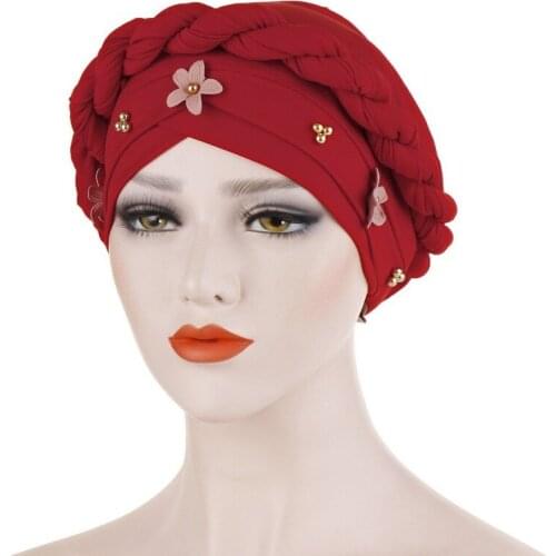 Hats Fashion Braid Of Hemp of New Type Europe And America Wrap Head Cap Cap Flower Nail Aureate Pearl Is Muslin Small Cap 129