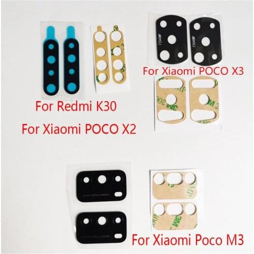 2pcs/lot Rear Back Camera Glass Lens For Xiaomi Redmi K30 / Poco X2 / Poco Pocophone F2 Pro F1 / Poco X3 NFC M3 With Adhesive
