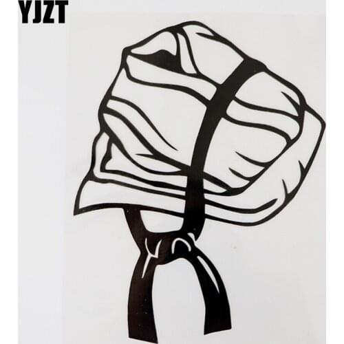 YJZT 12.8CMX16.2CM Cartoon Karate Gi Gee Uniform Decal Vinyl Car Sticker Black/Silver 8A-1111